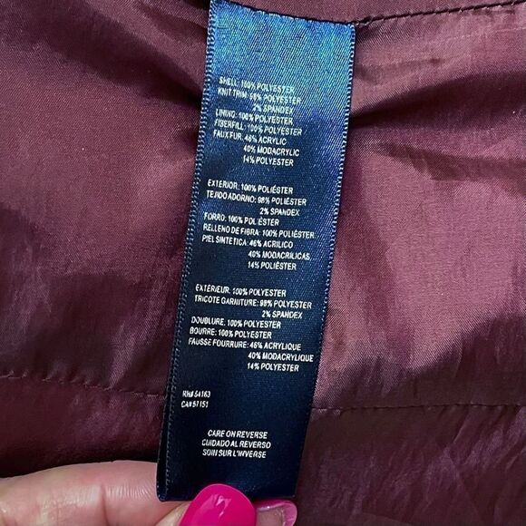 Tommy Hilfiger Navy Blue Mid Length Puffer Jacket Coat W/Hood Sz XXS - Picture 11 of 13